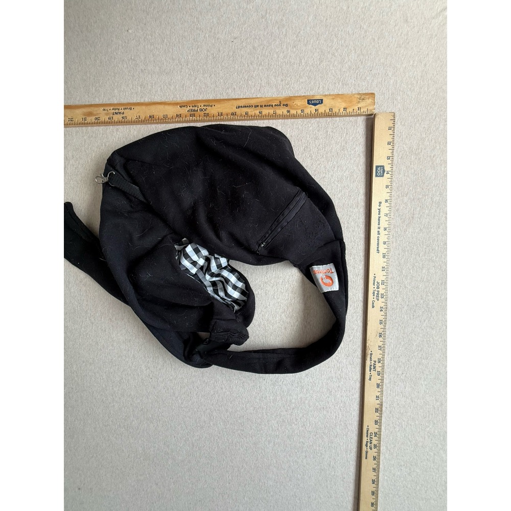 Tomkas Small Dog Carrier Sling Black Gingham Reversible Adjustable Pet Pouch